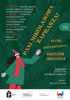 Pani Mikołajowa zaprasza! Cykl warsztatów rękodzielniczych WCK Anin