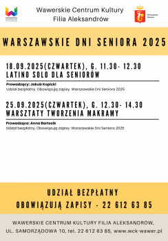 Warszawskie Dni Seniora 2025 I WCK Aleksandrów