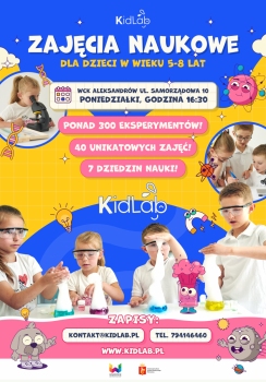 KidLab zajęcia naukowe dla dzieci 5+ WCK Aleksandrów