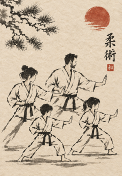 Plakat wydarzenia Rodzinna gimnastyka z JU-JITSU 