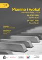Plakat promuje wakacyjne lekcje nauki gry na pianinie i wokalu organizowane przez Wawerskie Centrum Kultury Filia Anin