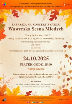 Koncert studentów Uniwersytetu Muzycznego w WCK Falenica. 24.10.25