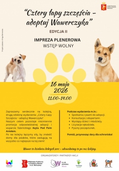Plakat zapraszający mieszkańców na charytatywną imprezę pod tytułem 