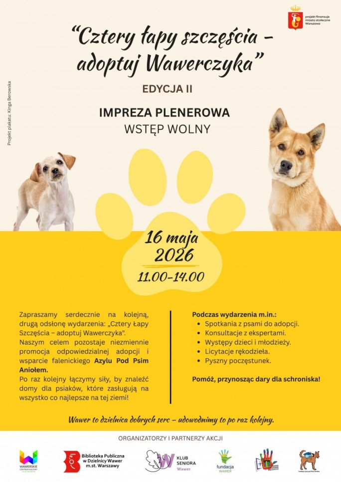 
			Plakat zapraszający mieszkańców na charytatywną imprezę pod tytułem 