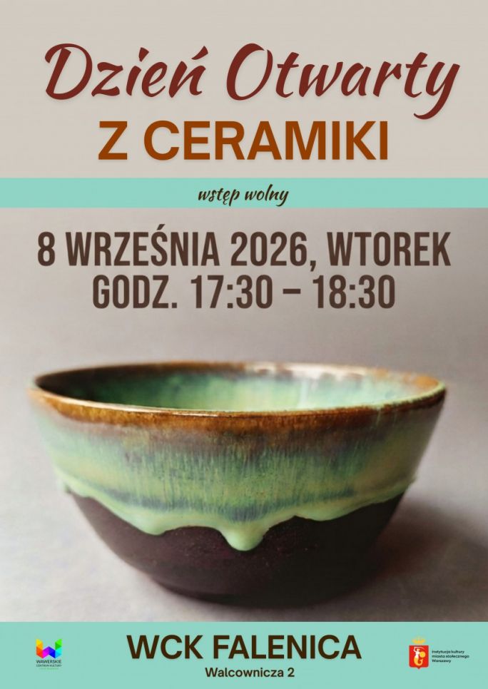 
			W imieniu pracowni Glina i Wałek serdecznie zapraszamy na dzień otwarty w WCK Falenicy. 8 września 2029 wtorek godz.17.30