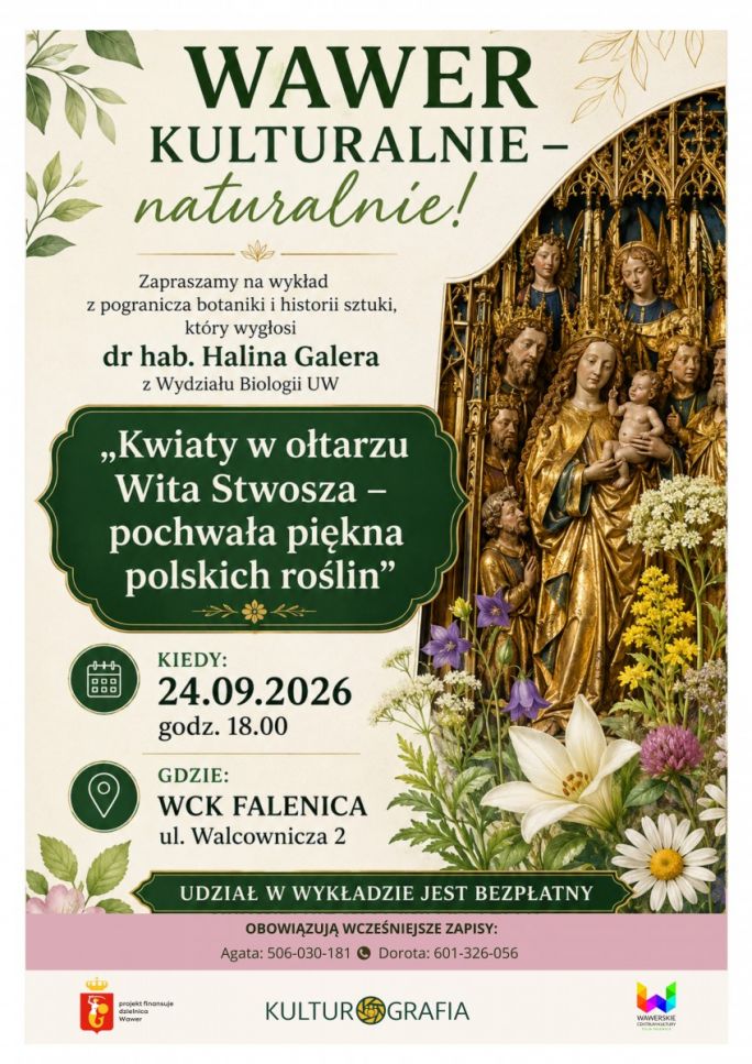 
			Kwiaty w ołtarzu Wita Stwosza