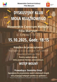 "Klub mola książkowego" - Spotkanie / WCK Marysin / 15.10.2025
