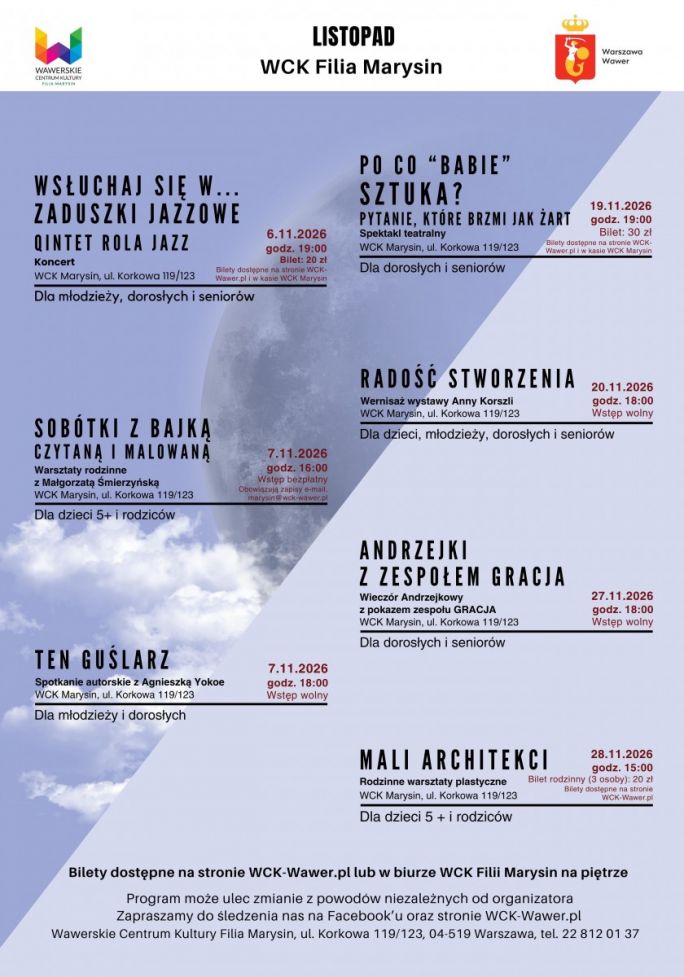 
			Grafika dekoracyjna z rozpiską wydarzeń