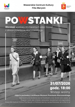 WCK Filia Marysin serdecznie zaprasza na kolejny wernisaż wystawy w Galerii Przejście. W osiemdziesiątą drugą rocznicę wybuchu powstania warszawskiego pokażemy wystawę archiwalnych zdjęć kobiet, które w 1944 roku brały udział w działaniach wojennych jako łączniczki, sanitariuszki i lekarki.  Archiwalne zdjęcia pochodzą z zasobów Muzeum Powstania Warszawskiego.
