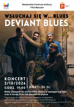 Czterej muzycy z zespołu Deviant Blues pozujący obok drzewa 