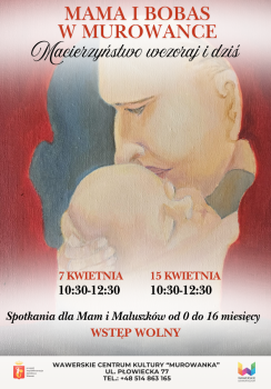 Głowa matki całującej główkę bobasa w formie obrazu olejnego