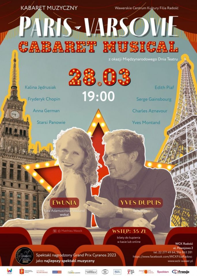 
			Muzyczny kabaret od Paryża do Warszawy /28.03.2026/WCK Radość