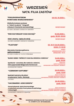 na żółtym tle informacje o wrześniowych wydarzeniach