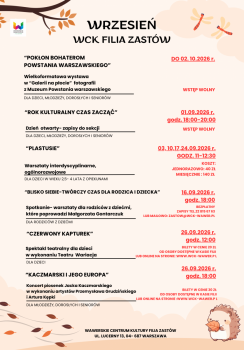 na żółtym tle informacje o wrześniowych wydarzeniach