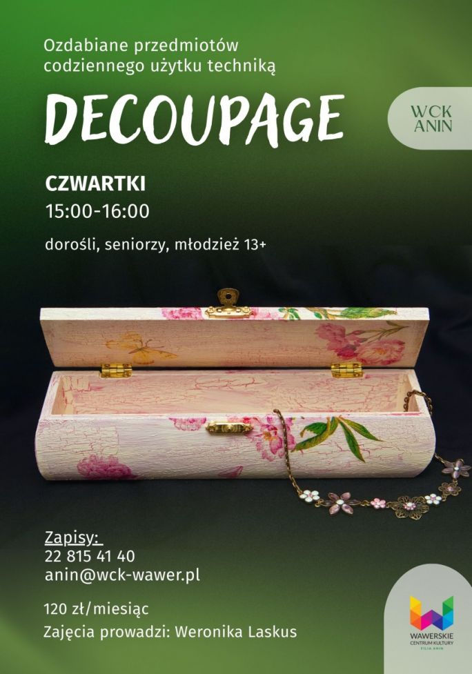 DECOUPAGE - ozdabianie przedmiotów codziennego użytku