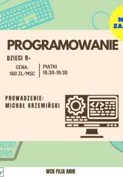 PROGRAMOWANIE WCK ANIN - NOWE ZAJĘCIA!