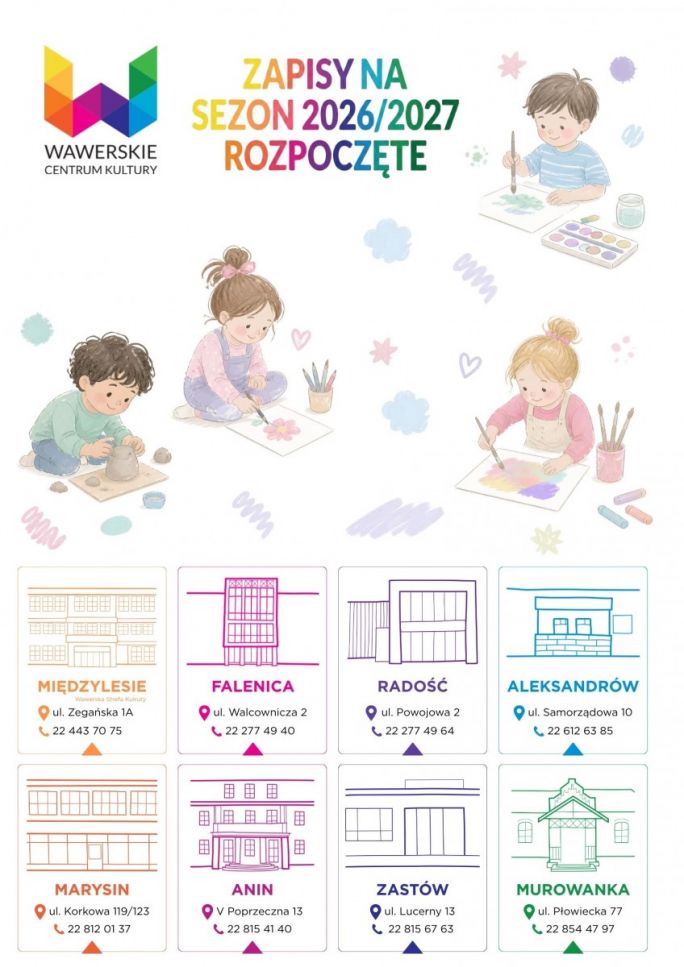 
			dzieci malują, rzeźbią grają. zajęcia w wawerskim centrum kultury